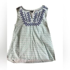 🔥4/$30 
Talbots Blue Green Sleeveless Graphic Tunic Large